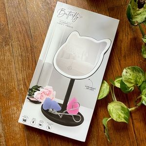 Urban Butterfly Cat-Shaped Vanity Mirror